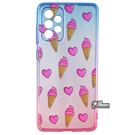 Чехол для Samsung A725 Galaxy A72WAVE Sweet & Acid, силикон, (blue/pink/ice cream)