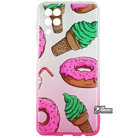 Чехол для Samsung A125 Galaxy A12WAVE Sweet & Acid, силикон, (white/pink/donut)