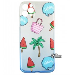 Чехол для iPhone 11 Pro Max, WAVE Sweet & Acid, силикон, (white/blue/palm) Чехол для iPhone 11 Pro Max, WAVE Sweet & Acid, силикон, (white/blue/palm)