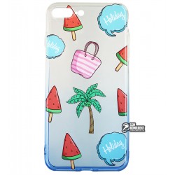 Чохол для iPhone 7 Plus / 8 Plus, WAVE Sweet & Acid, силікон c (white / blue / palm)