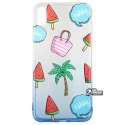 Чехол для iPhone Xs Max, WAVE Sweet & Acid, силикон, (white/blue/palm) Чехол для iPhone Xs Max, WAVE Sweet & Acid, силикон, (white/blue/palm)