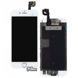 Дисплей iPhone 6S, білий, з сенсорним екраном, з рамкою, AAA, Tianma, зі шлейфом кнопки HOME, з камерою, з динаміком Дисплей iPhone 6S, білий, з сенсорним екраном, з рамкою, AAA, Tianma, зі шлейфом кнопки HOME, з камерою, з динаміком