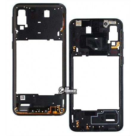 Середня частина корпуса для Samsung A405 Galaxy A40, A405F/DS Galaxy A40, чорний