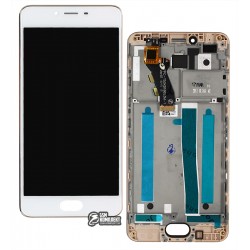 Дисплей для Meizu M3s, M3s Mini, золотистый, с сенсорным экраном, с рамкой, оригинал