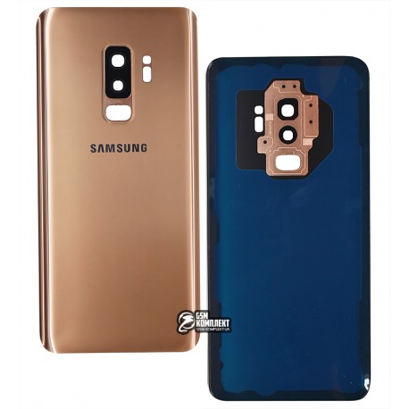 Задня панель корпусу для Samsung G965F Galaxy S9 Plus, золотистий, зі склом камери, оригінал (PRC), Sunrise Gold