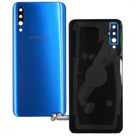 Задняя панель корпуса для Samsung A505F / DS Galaxy A50, синий, со стеклом камеры