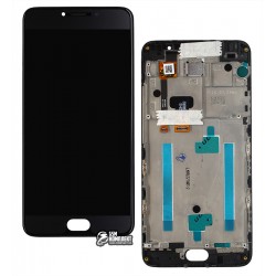 Дисплей для Meizu M3 Note, черный, с сенсорным экраном, с рамкой, оригинал, M681H / M681Q / M681C