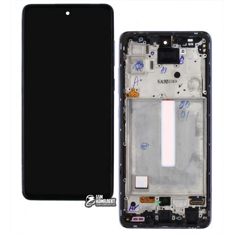 Дисплей для Samsung A525 Galaxy A52, A526 Galaxy A52 5G, фіолетовий, з сенсорним екраном, з рамкою, оригінал (PRC)