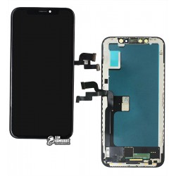 Дисплей для iPhone X, черный, с тачскрином, с рамкой, (TFT), копия, Tianma, с пластиками камеры, датчика приближения Дисплей для iPhone X, черный, с тачскрином, с рамкой, (TFT), копия, Tianma, с пластиками камеры, датчика приближения