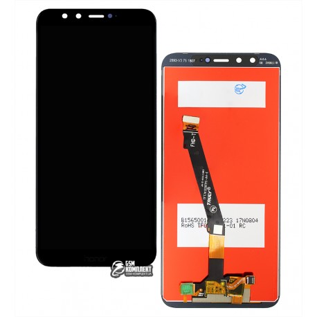 Дисплей для Huawei Honor 9 Lite, чорний, з тачскріном, оригінал (переклеєне скло), LLD-AL00 / LLD-AL10 / LLD-TL10 / LLD-L31