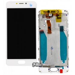 Дисплей для Meizu M5c, M710H, белый, с сенсорным экраном, с рамкой, Original (PRC)