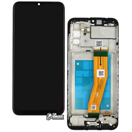 Дисплей для Samsung A025F/DS Galaxy A02s, чорний, з сенсорним екраном, з рамкою, оригінал (PRC)
