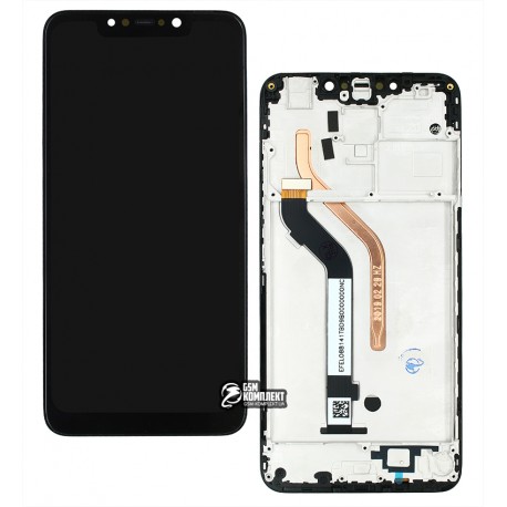 Дисплей для Xiaomi Pocophone F1, чорний, з сенсорним екранах, з рамкою, High Copy, M1805E10A