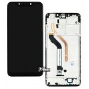 Дисплей для Xiaomi Pocophone F1, черный, с сенсорным экраном, с рамкой, High quality, M1805E10A