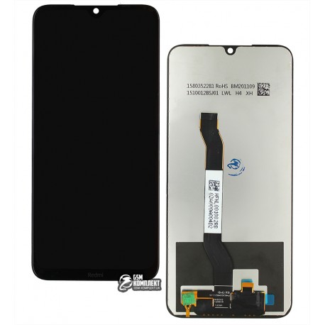 Дисплей для Xiaomi Redmi Note 8, чорний, з сенсорним екраном, оригінал (переклеєне скло), M1908C3JH, M1908C3JG, M1908C3JI