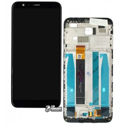 Дисплей для Meizu M8c, черный, с сенсорным экраном, с рамкой, оригинал, M810H