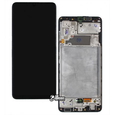Дисплей для Samsung A325 Galaxy A32, чорний, з сенсорним екраном, з рамкою, оригінал (PRC)