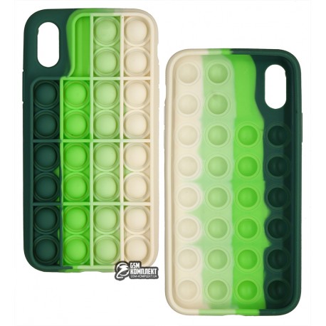 Чохол для iPhone X, iPhone Xs, Pop-It Case, зелено-молочний