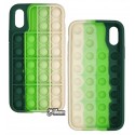 Чехол для iPhone X, iPhone Xs, Pop-It Case, зелено-молочный