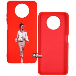 Чехол для Xiaomi Redmi Note 9T, ART Lady red, силиконовый Чехол для Xiaomi Redmi Note 9T, ART Lady red, силиконовый