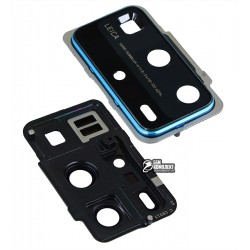 Скло камери для Huawei P40 Pro, блакитний, з рамкою