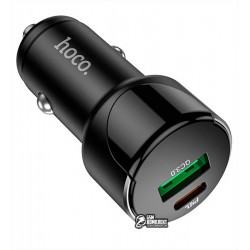 Автомобільний зарядний пристрій Hoco Z42 Light Road PD20W + QC3.0, чорний