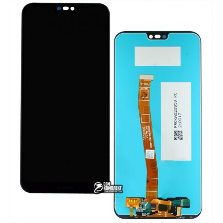 Дисплей Huawei P20 Lite, чорний, з тачскріном, grade B, копія, ANE-L21 / ANE-LX1