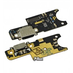 Шлейф для Xiaomi Pocophone F1, коннектора зарядки, коннектора гарнитуры, с компонентами, с микрофоном, оригинал (PRC), (плата зарядки), M1805E10A