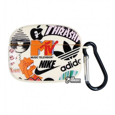 Чехол для Apple AirPods Pro, Brand Design Case, cartoon white