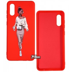 Чехол для Samsung A022 Galaxy A02, ART Lady red, силиконовый Чехол для Samsung A022 Galaxy A02, ART Lady red, силиконовый