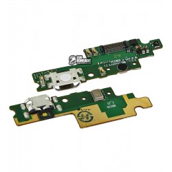 Шлейф для Xiaomi Redmi 4X, коннектора зарядки, с компонентами, с микрофоном, оригинал (PRC), (плата антенны)