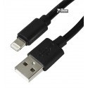 Кабель Lightning - USB, для iPhone 5/6/7 з фільтром, 2 метра, чорний