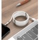 Кабель Lightning - USB, Hoco U91, з магнітним органайзером, 1 метр, 3А, білий
