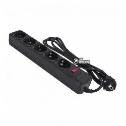 Фільтр мережевий 3 м LogicPower, LP-X5, 5 розеток, чорний