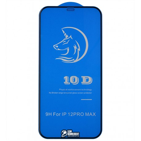 Защитное стекло для iPhone 12 Pro Max, 3D, Titanium, черное