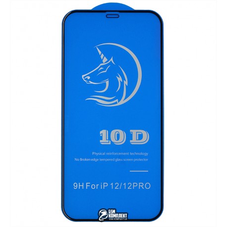 Защитное стекло для iPhone 12, iPhone 12 Pro, 3D, Titanium, черное