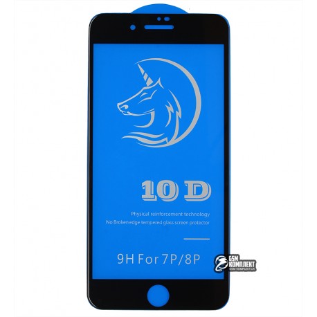 Защитное стекло для iPhone 7 Plus, iPhone 8 Plus, 3D, Titanium, черное