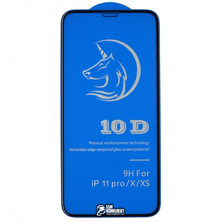 Захисне скло для iPhone X, iPhone XS, iPhone 11 Pro, 3D, Titanium, чорне