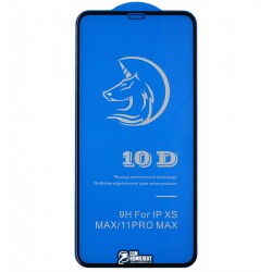 Захисне скло для iPhone XS Max, iPhone 11 Pro Max, 3D, Titanium, чорне