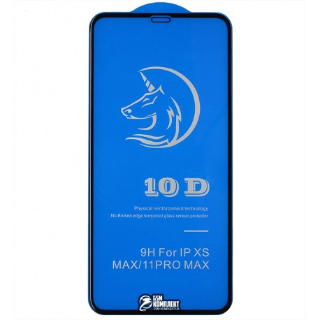 Захисне скло для iPhone XS Max, iPhone 11 Pro Max, 3D, Titanium, чорне