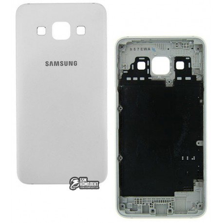 Задняя панель корпуса для Samsung A300F Galaxy A3, A300FU Galaxy A3, A300H Galaxy A3, белая