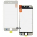 Скло дисплея для iPhone 6, з рамкою, з OCA-плівкою, білий колір