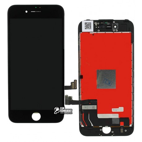 Дисплей iPhone 7, черный, с сенсорным экраном (дисплейный модуль), high-copy