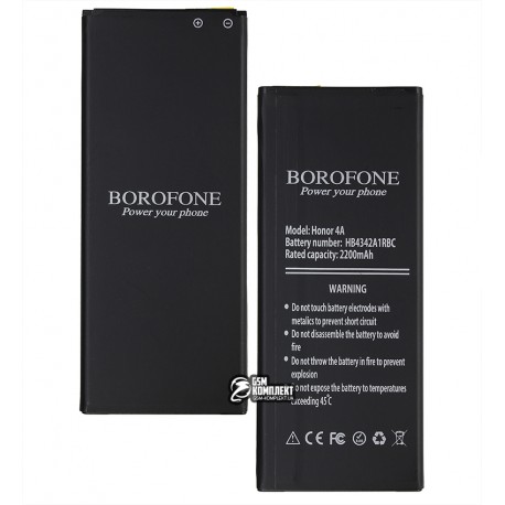 Акумулятор Borofone HB4342A1RBC для Huawei Honor 4A, Y5 II, Y6, Li-ion, 3,8 В, потужність 2200 мАг