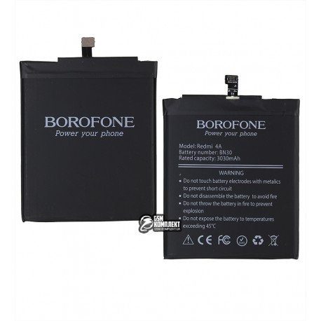 Аккумулятор Borofone BN30 для Xiaomi Redmi 4A, Li-ion, 3,85 B, 3120 мАч