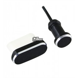 Заглушки захисту коннектора зарядки Type-C і коннектора навушників, чорні