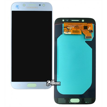 Дисплей для Samsung J730F Galaxy J7 (2017), голубой, с сенсорным экраном (дисплейный модуль), (OLED), High Copy