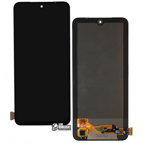 Дисплей для Xiaomi Redmi Note 10, чорний, з сенсорним екраном, (OLED), High Copy, M2101K7AI, M2101K7AG
