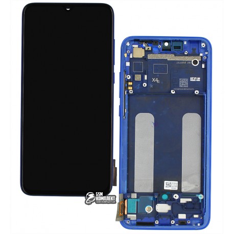 Дисплей для Xiaomi Mi 9 Lite, Mi CC9, синий, с сенсорным экраном, с рамкой, оригинал, (561010033033), M1904F3BG