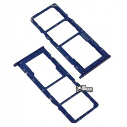 Держатель SIM-карты Oppo A5S, c держателем MMC, синий